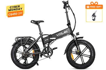 V3 2.0 Folding Fat Tires Adult All Terrain Electric Bike